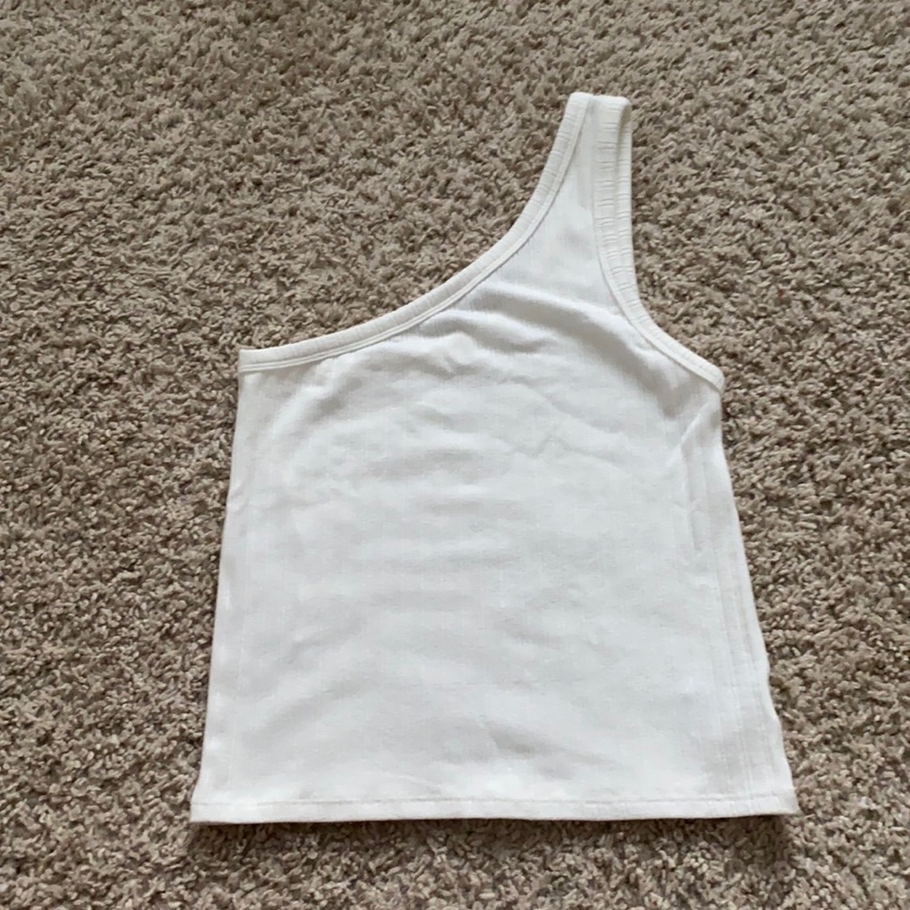 Off-white one shoulder crop top